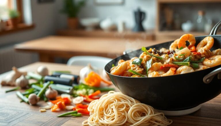 chicken and shrimp stir fry